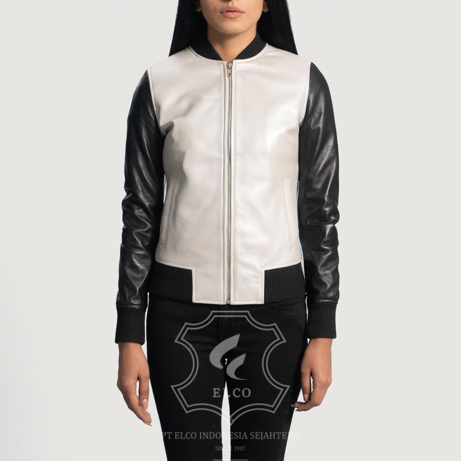 Jaket Kulit Wanita Desain Bomber - WCB 416