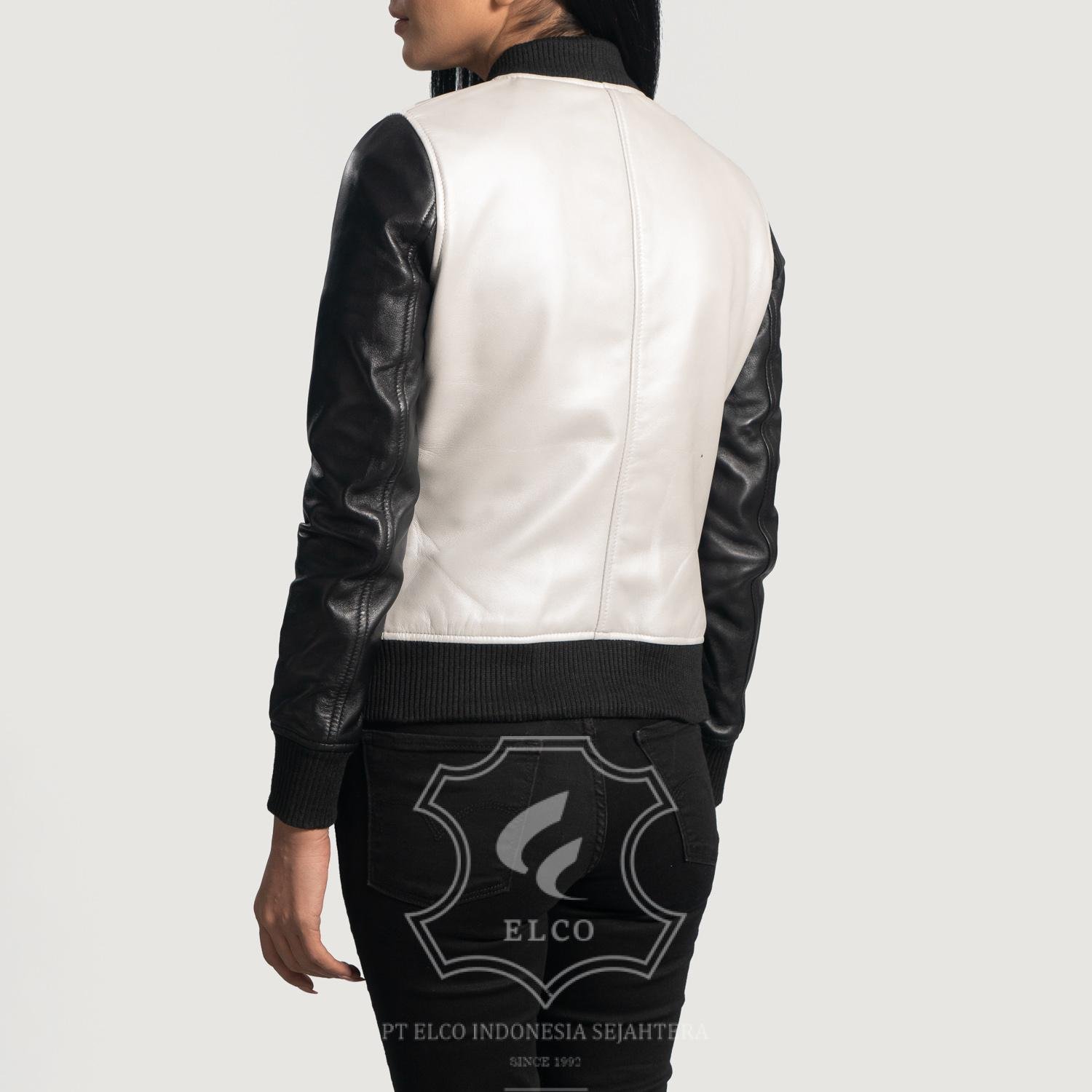 Jaket Kulit Wanita Desain Bomber - WCB 416 - Gambar 4