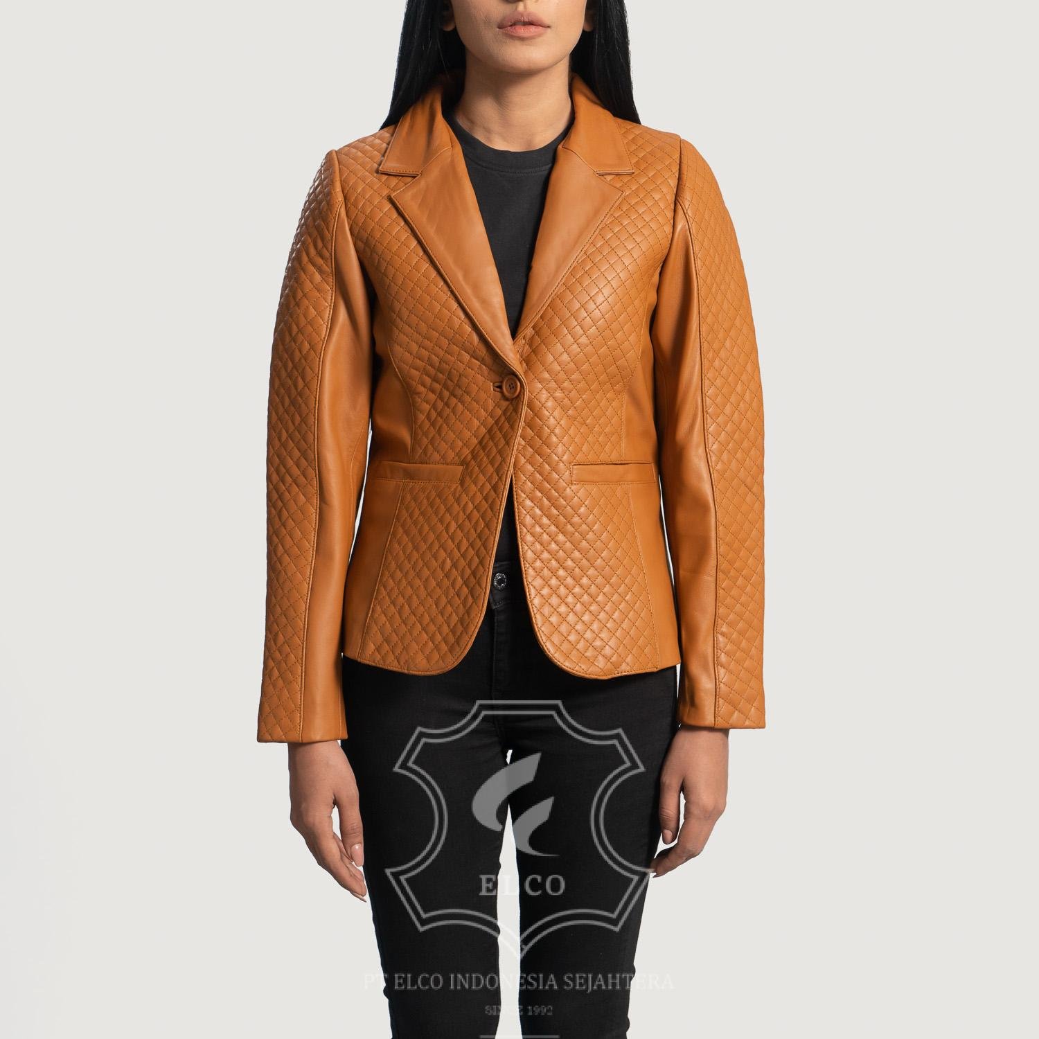 Jaket Kulit Wanita Desain Jas - WJ 410