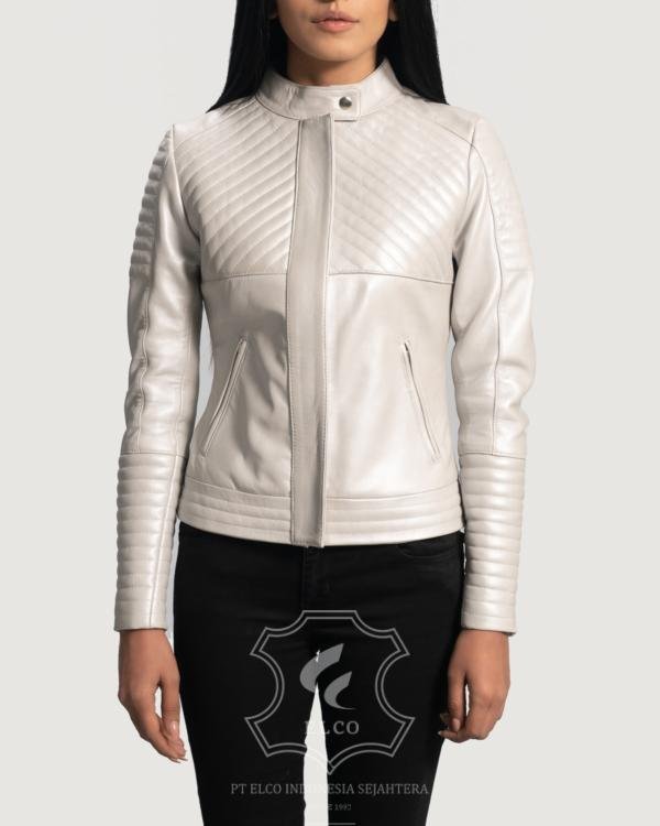 Jaket Kulit Wanita Desain Biker - WB 406