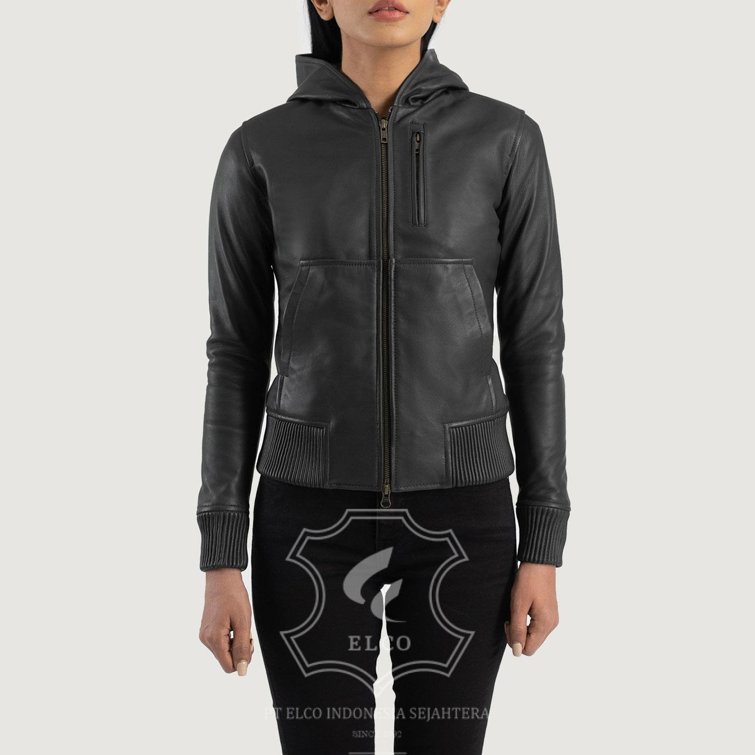 Jaket Kulit Wanita Desain Bomber - WCB 408