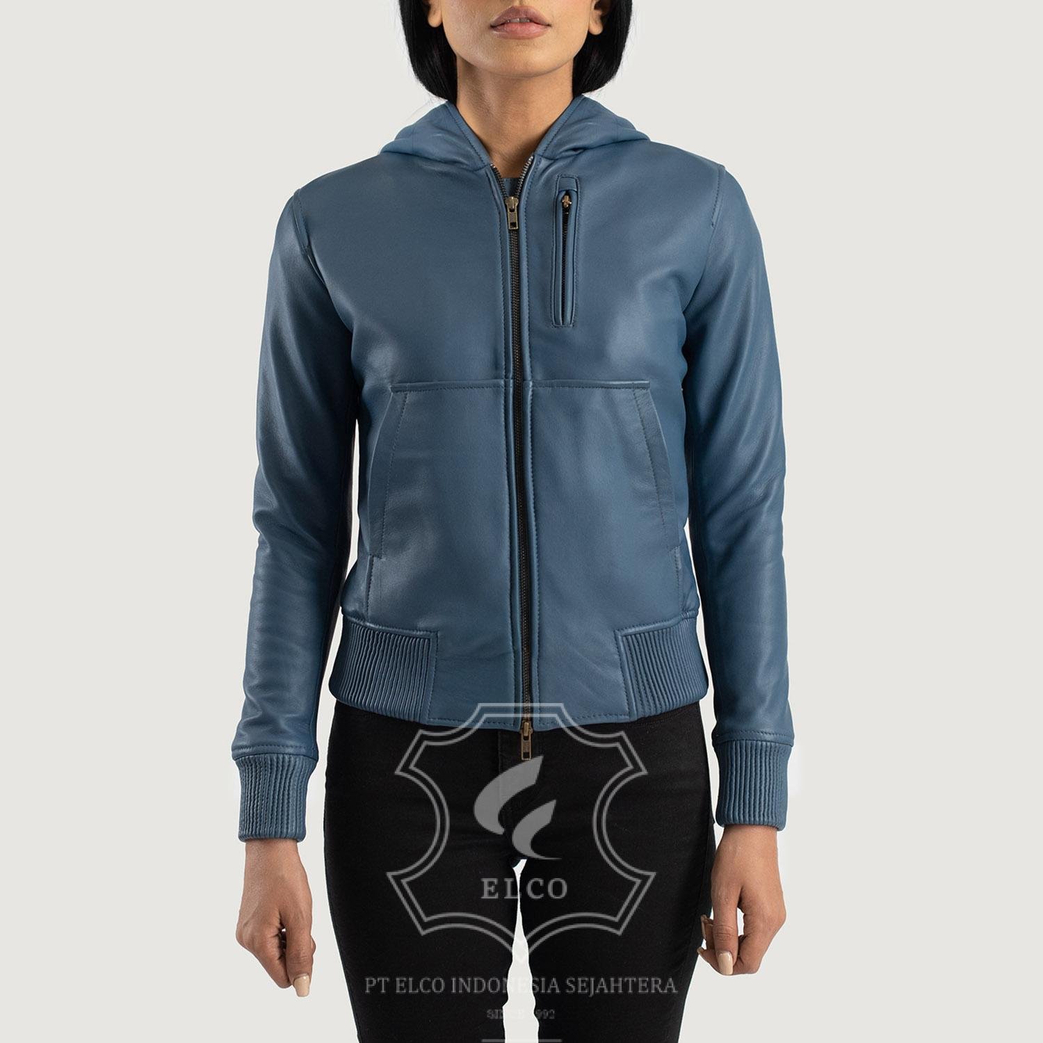 Jaket Kulit Wanita Desain Bomber - WCB 409