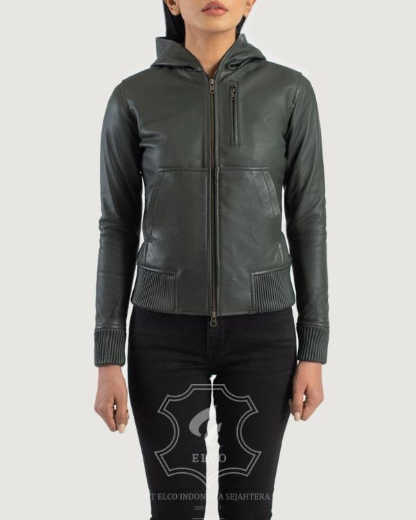 Jaket Kulit Wanita Desain Bomber - WCB 410