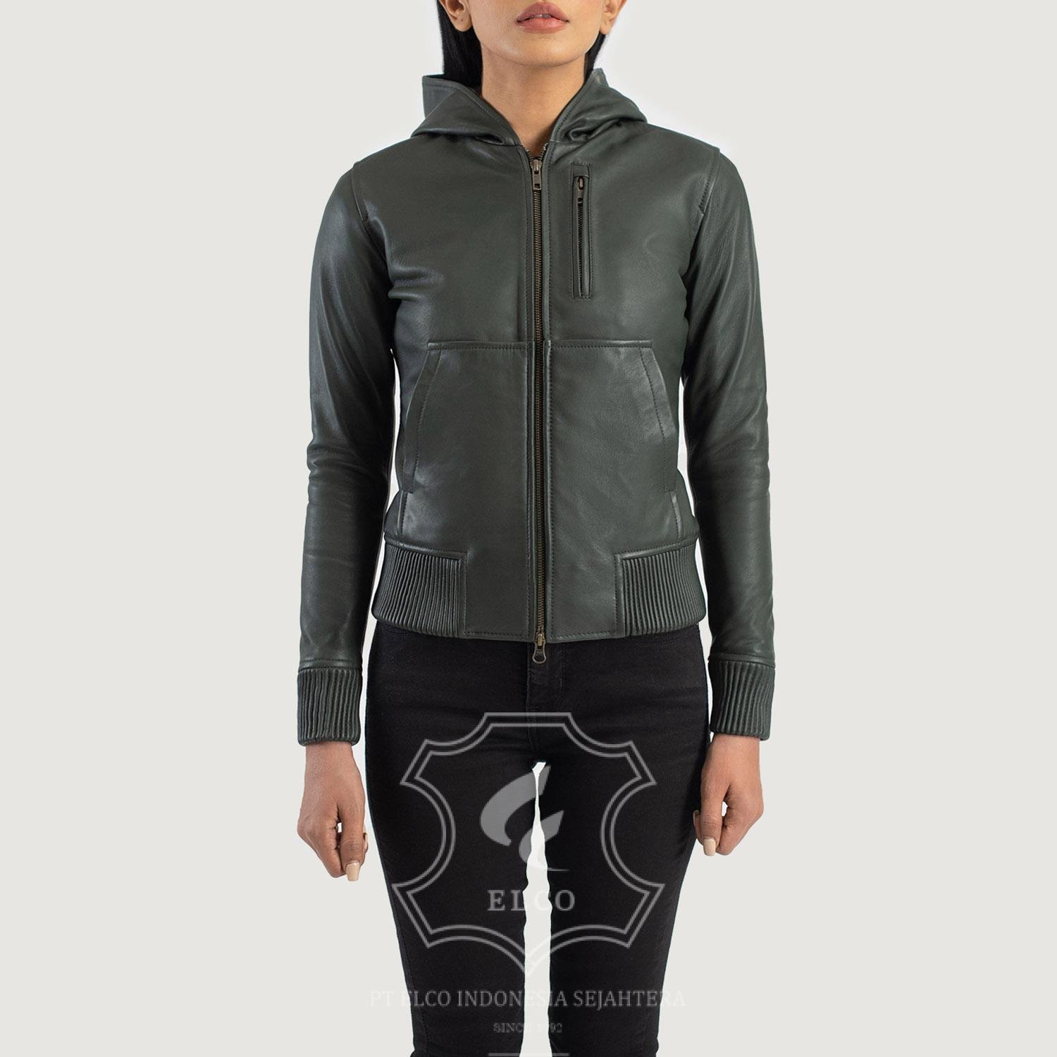 Jaket Kulit Wanita Desain Bomber - WCB 410