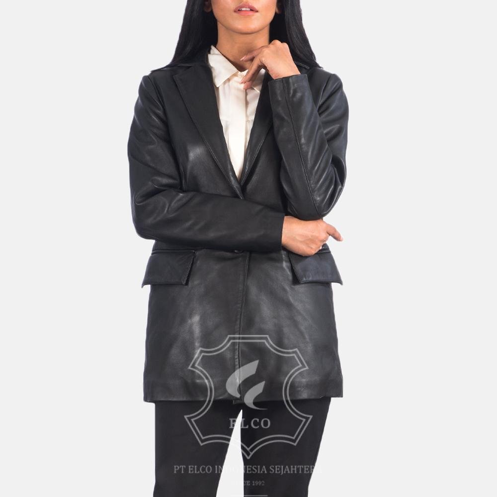 Jaket Kulit Wanita Desain Jas - WJ 401 - Gambar 2