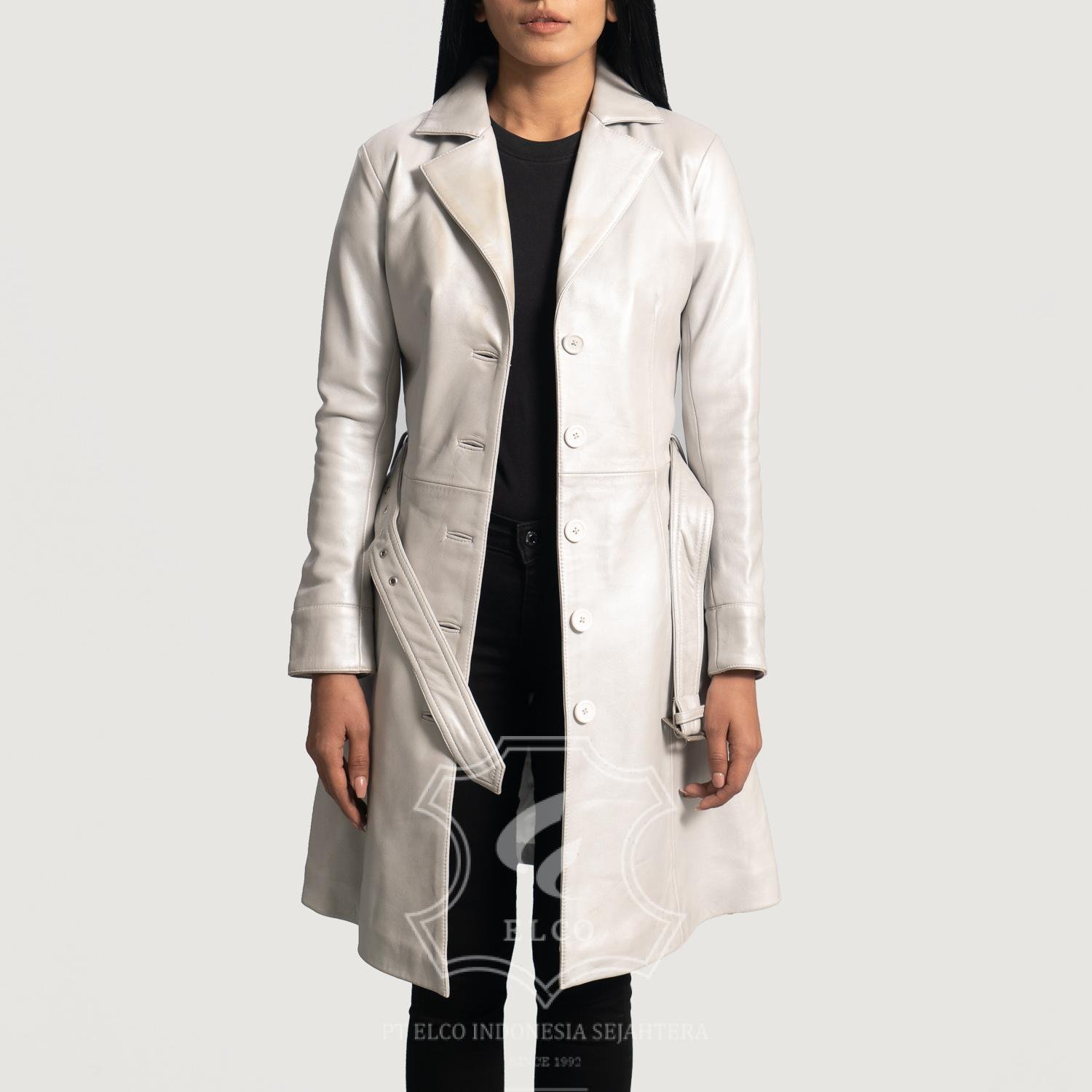 Jaket Kulit Wanita Desain Jas - WJ 415 - Gambar 2