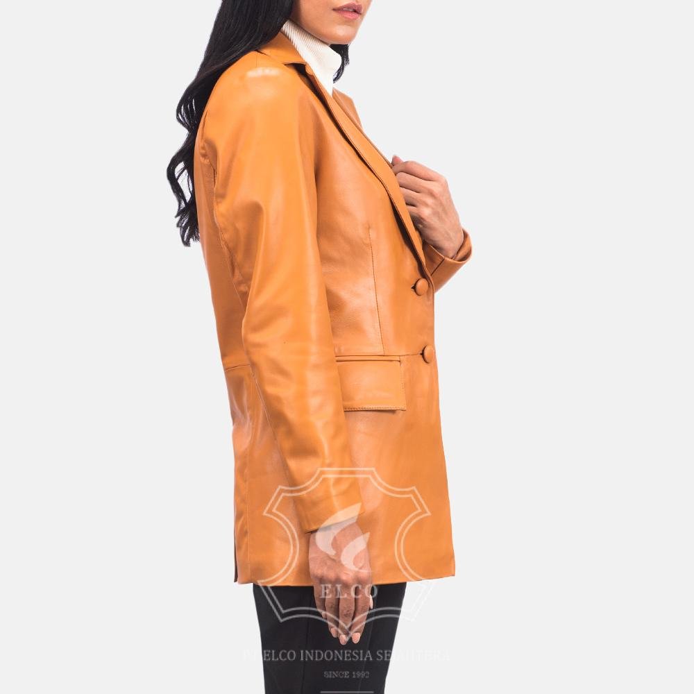 Jaket Kulit Wanita Desain Jas - WJ 402 - Gambar 5