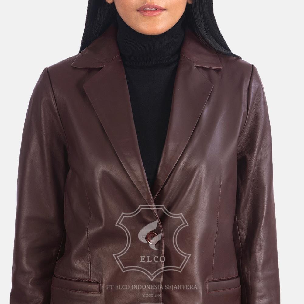 Jaket Kulit Wanita Desain Jas - WJ 408 - Gambar 6