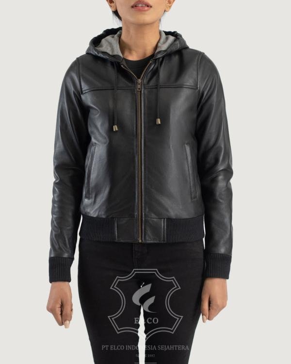 Jaket Kulit Wanita Desain Bomber - WCB 411
