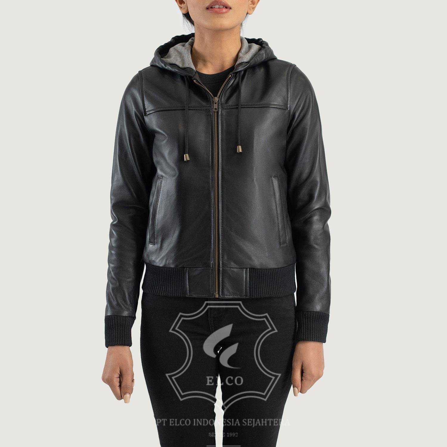 Jaket Kulit Wanita Desain Bomber - WCB 411