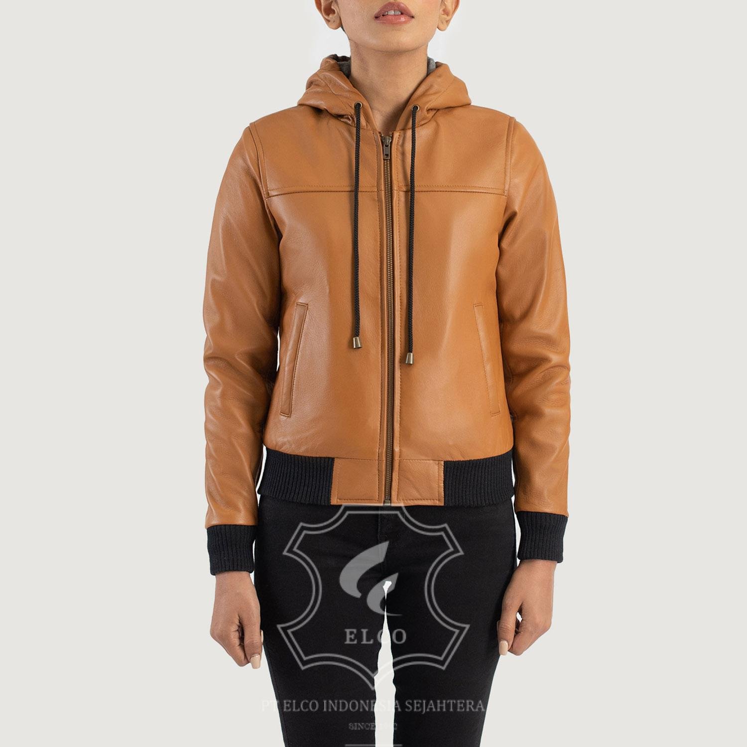 Jaket Kulit Wanita Desain Bomber - WCB 412