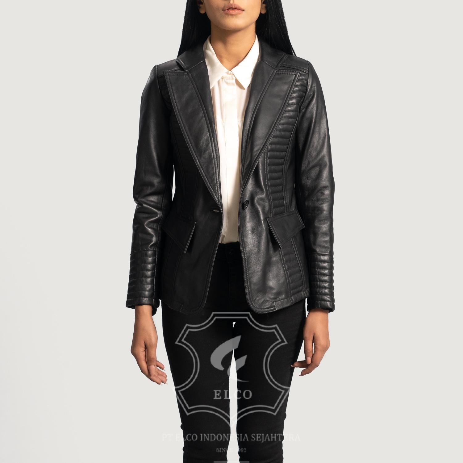 Jaket Kulit Wanita Desain Jas - WJ 416