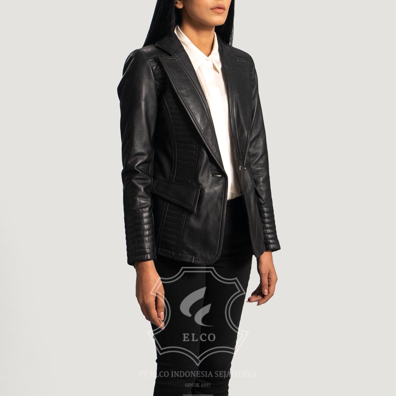 Jaket Kulit Wanita Desain Jas - WJ 416 - Gambar 2