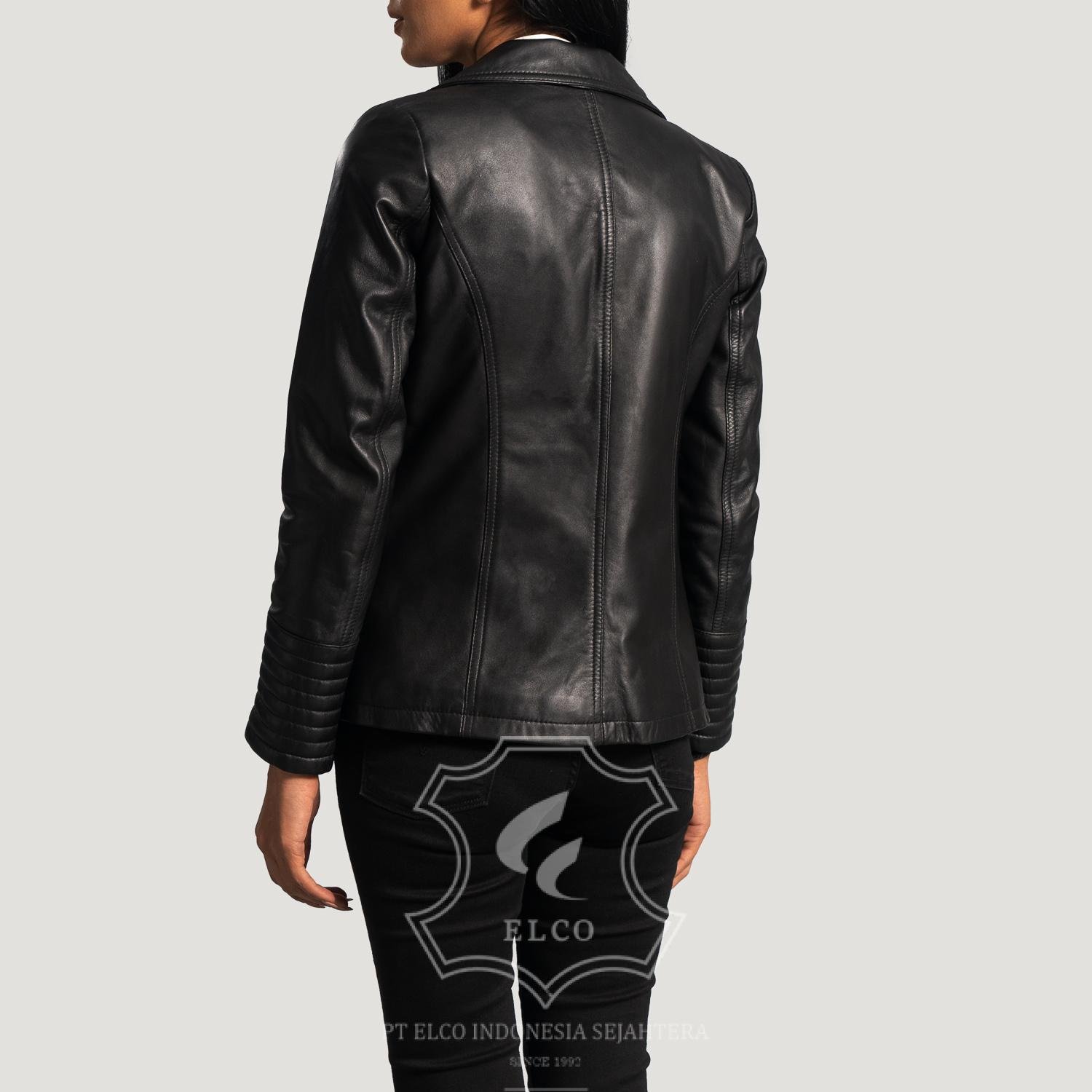 Jaket Kulit Wanita Desain Jas - WJ 416 - Gambar 3