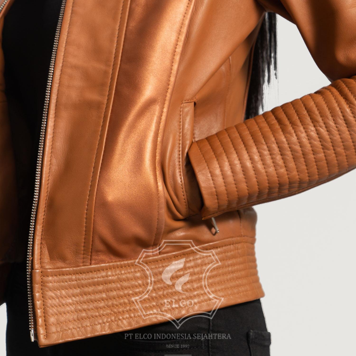 Jaket Kulit Wanita Desain Casual - WC 411 - Gambar 5