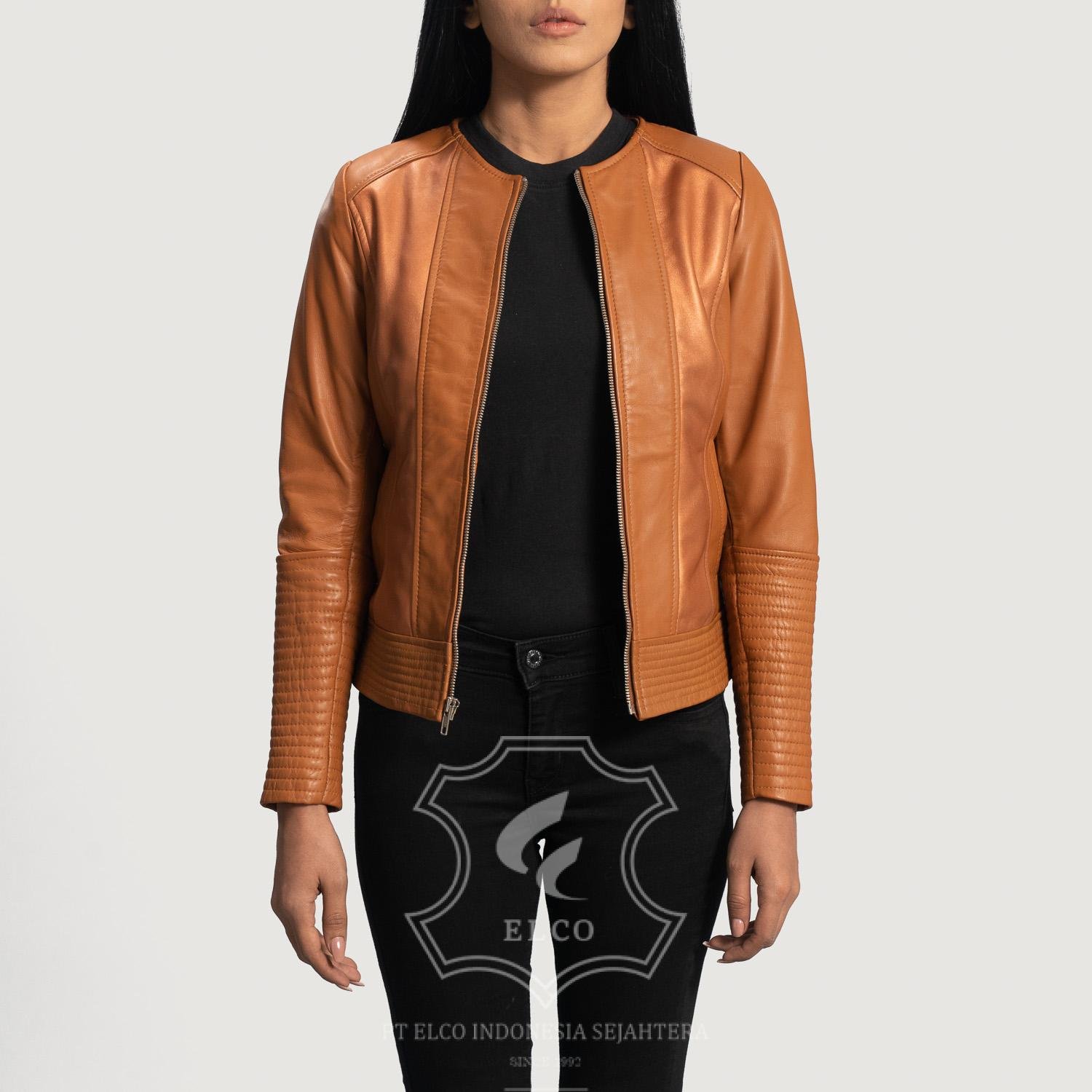 Jaket Kulit Wanita Desain Casual - WC 411 - Gambar 2