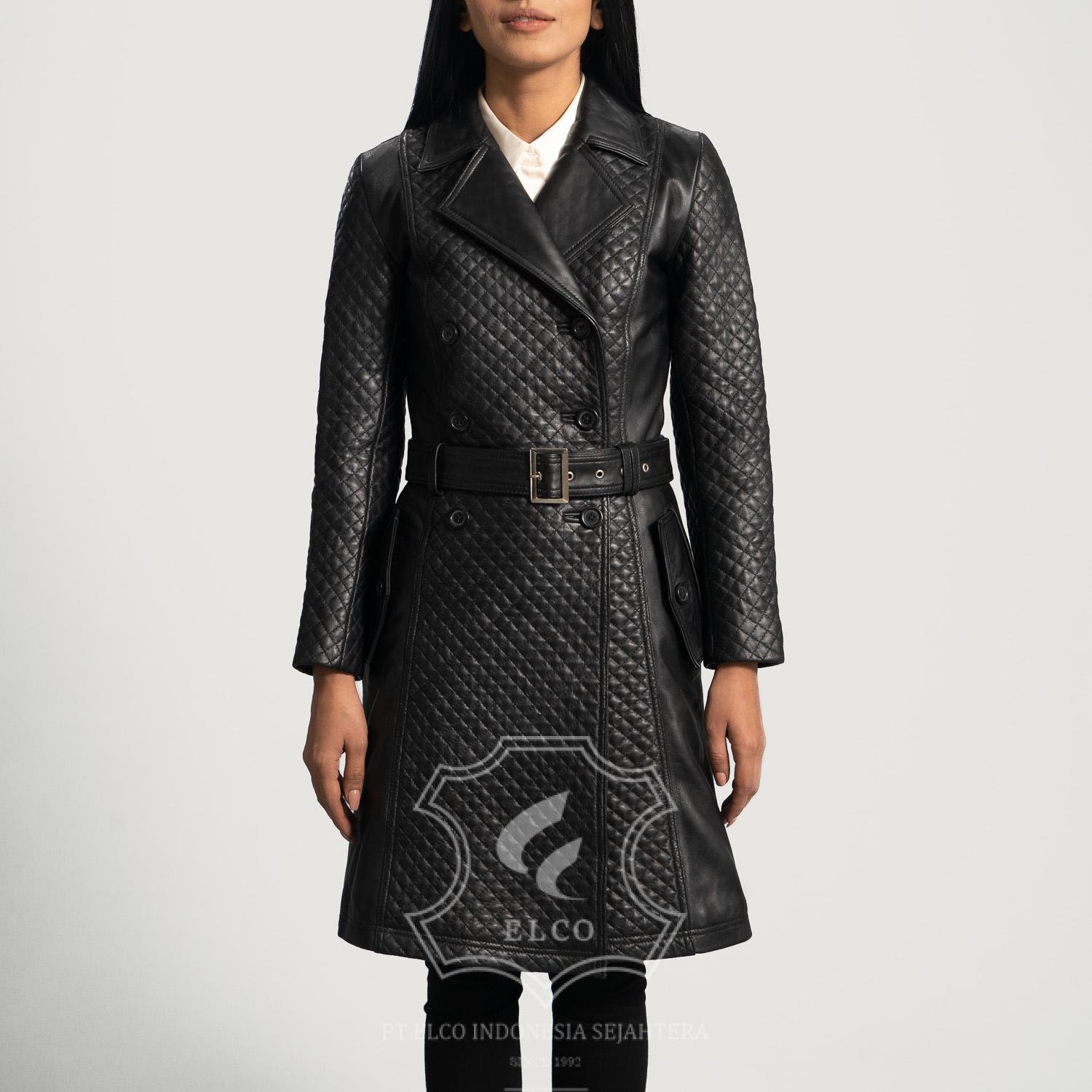 Jaket Kulit Wanita Desain Jas - WJ 411