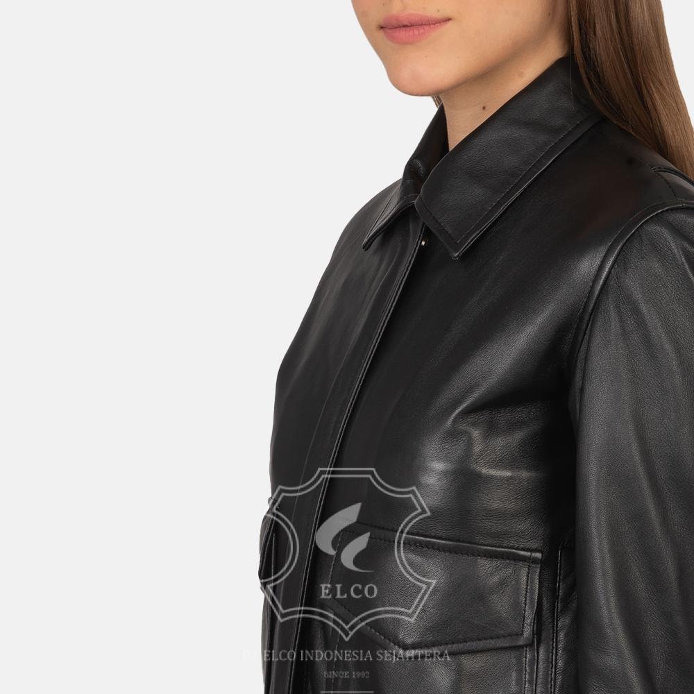 Jaket Kulit Wanita Desain Pilot - WP 401 - Gambar 5