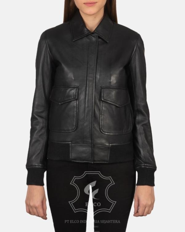Jaket Kulit Wanita Desain Pilot - WP 401