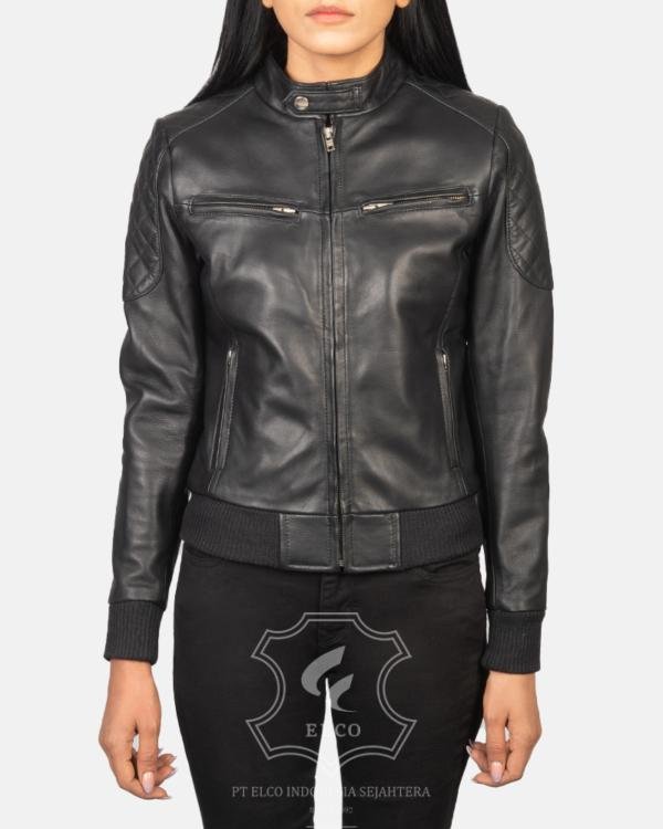 Jaket Kulit Wanita Desain Bomber - WCB 404
