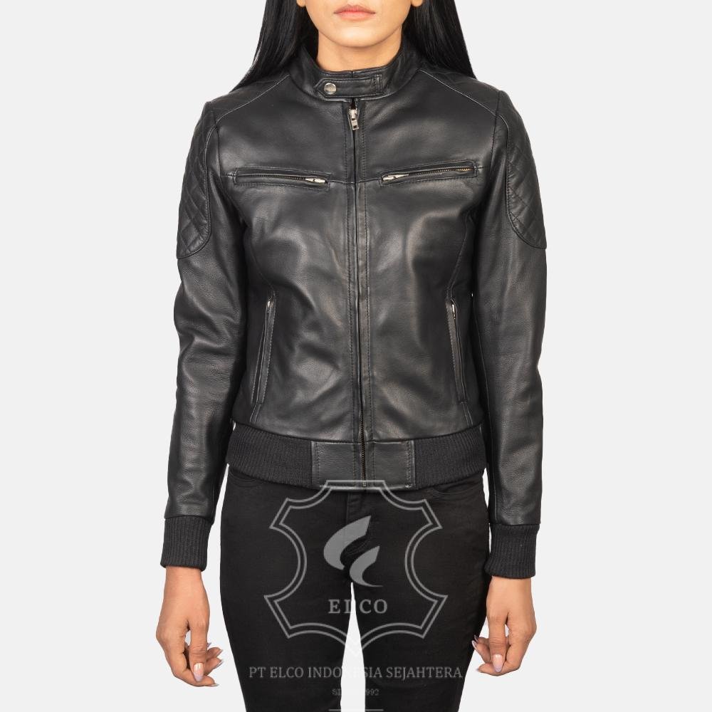Jaket Kulit Wanita Desain Bomber - WCB 404