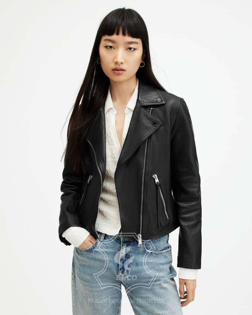 Jaket Kulit Wanita Desain Serong - WS 452 - Gambar 3