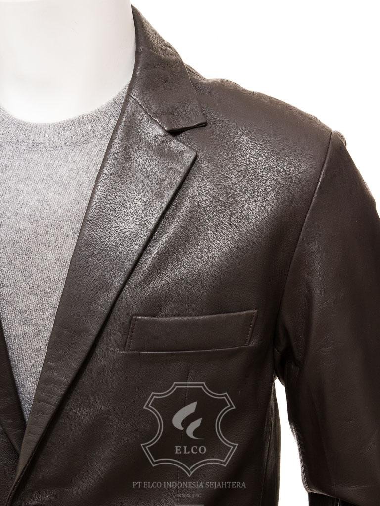 Jaket Kulit Pria Desain Jas - PJ 444 - Gambar 3
