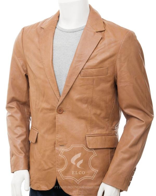 Jaket Kulit Pria Desain Jas - PJ 445