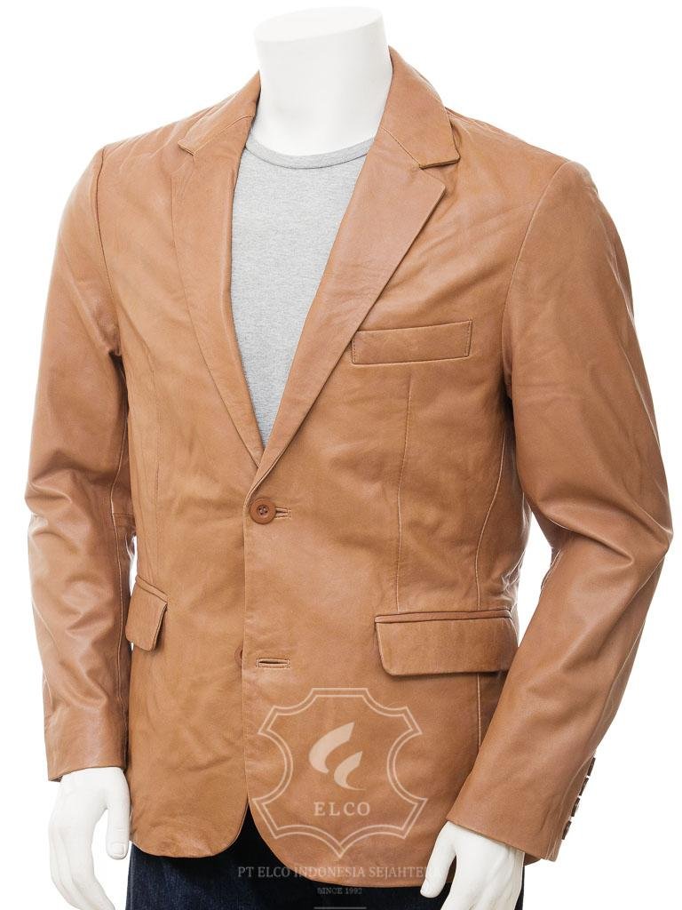 Jaket Kulit Pria Desain Jas - PJ 445