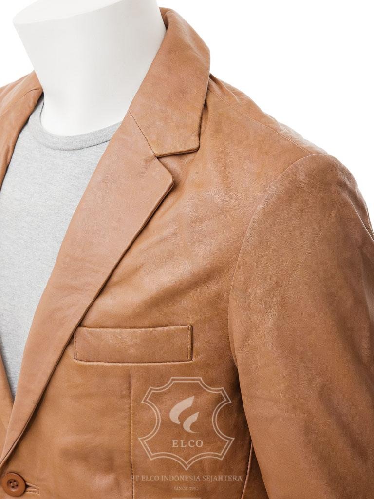 Jaket Kulit Pria Desain Jas - PJ 445 - Gambar 3