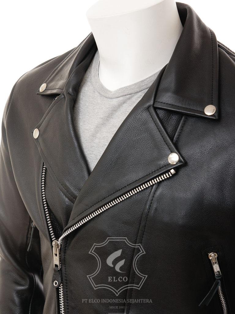 Jaket Kulit Pria Desain Serong - PS 424 - Gambar 3