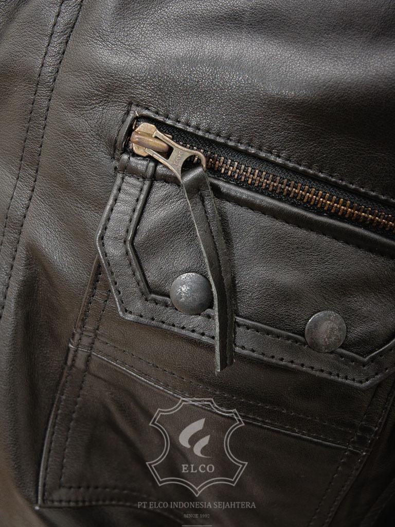 Jaket Kulit Pria Desain Safari - PJS 407 - Gambar 4