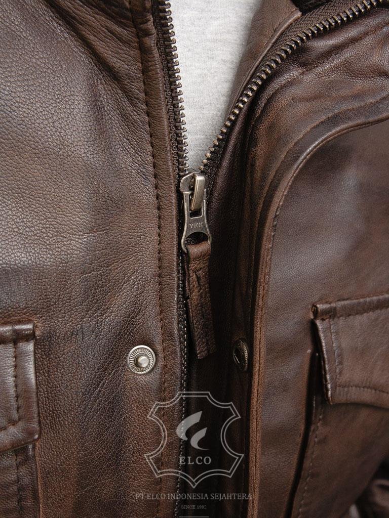 Jaket Kulit Pria Desain Bomber - PCB 469 - Gambar 5