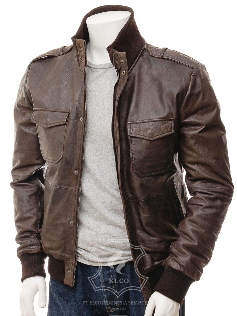 Jaket Kulit Pria Desain Bomber - PCB 469 - Gambar 2