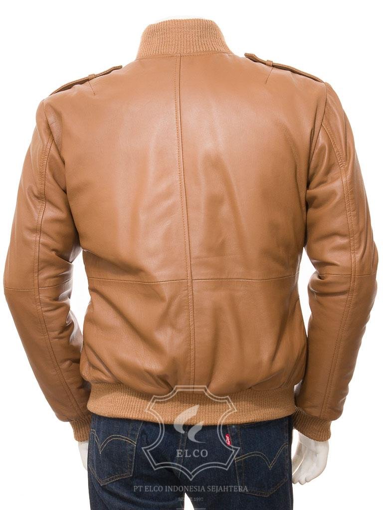 Jaket Kulit Pria Desain Bomber - PCB 484 - Gambar 4