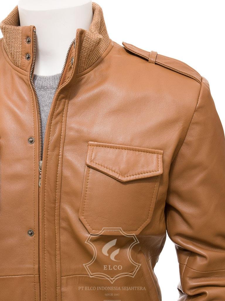 Jaket Kulit Pria Desain Bomber - PCB 484 - Gambar 3