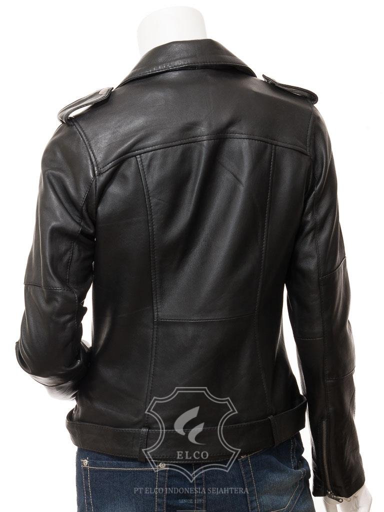 Jaket Kulit Wanita Desain Serong - WS 441 - Gambar 3