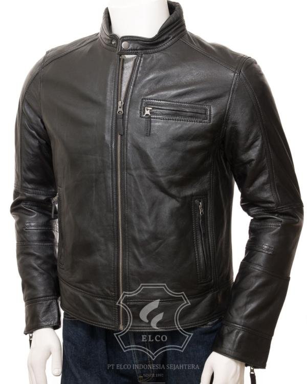 Jaket Kulit Pria Desain Biker - PB 433