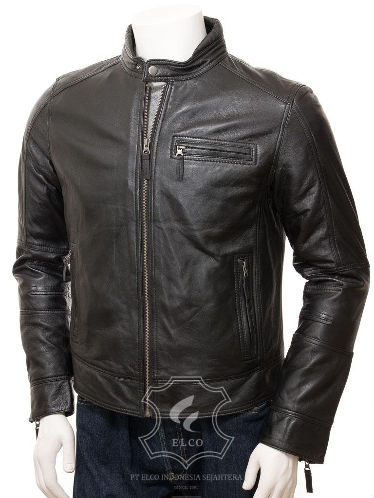 Jaket Kulit Pria Desain Biker - PB 433
