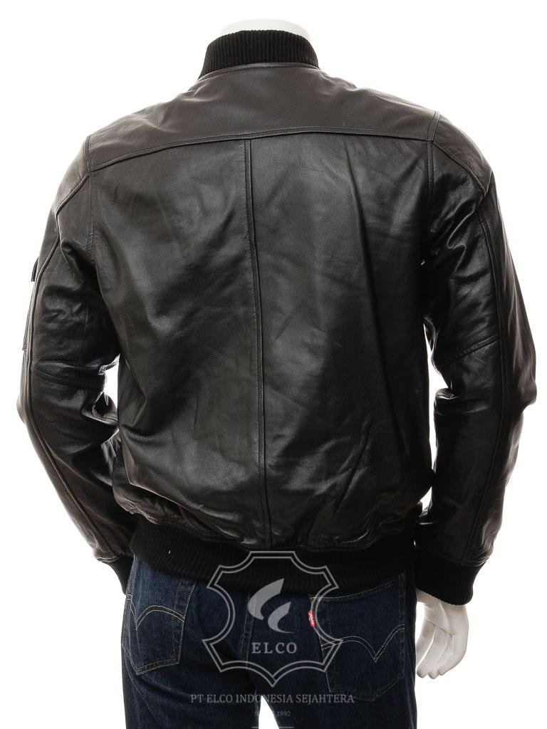 Jaket Kulit Pria Desain Bomber - PCB 466 - Gambar 4