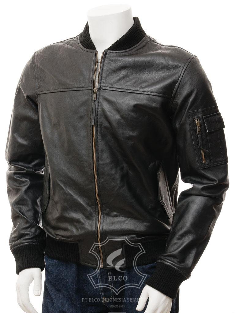 Jaket Kulit Pria Desain Bomber - PCB 466