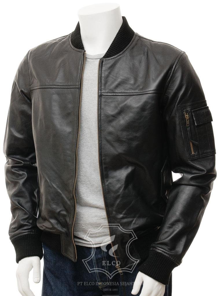 Jaket Kulit Pria Desain Bomber - PCB 466 - Gambar 2