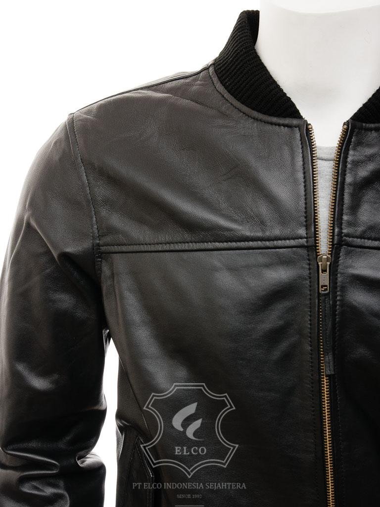 Jaket Kulit Pria Desain Bomber - PCB 466 - Gambar 3