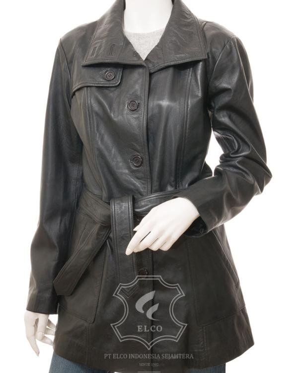 Jaket Kulit Wanita Desain Jas - WJ 446