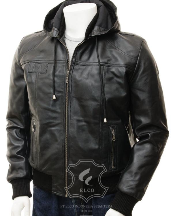 Jaket Kulit Pria Desain Bomber - PCB 465
