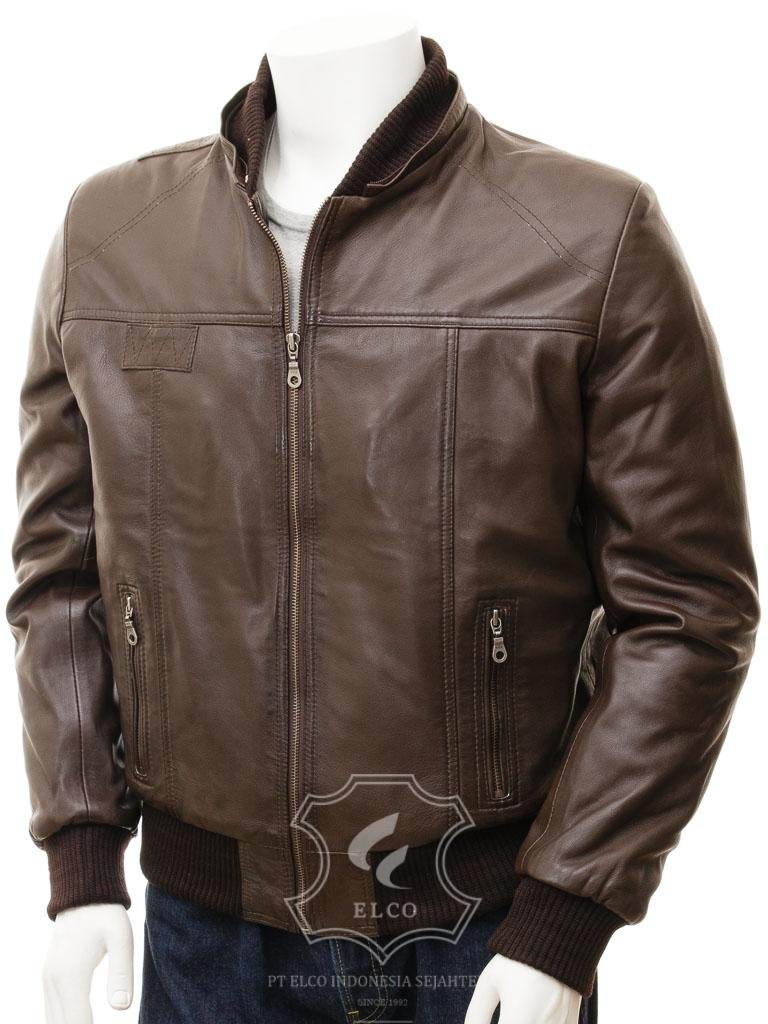 Jaket Kulit Pria Desain Bomber - PCB 470 - Gambar 3