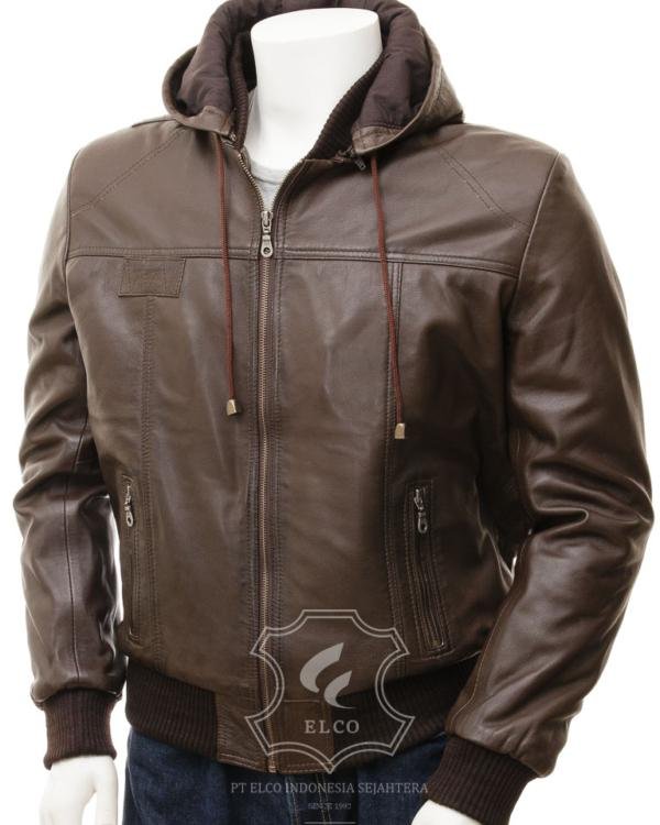 Jaket Kulit Pria Desain Bomber - PCB 470