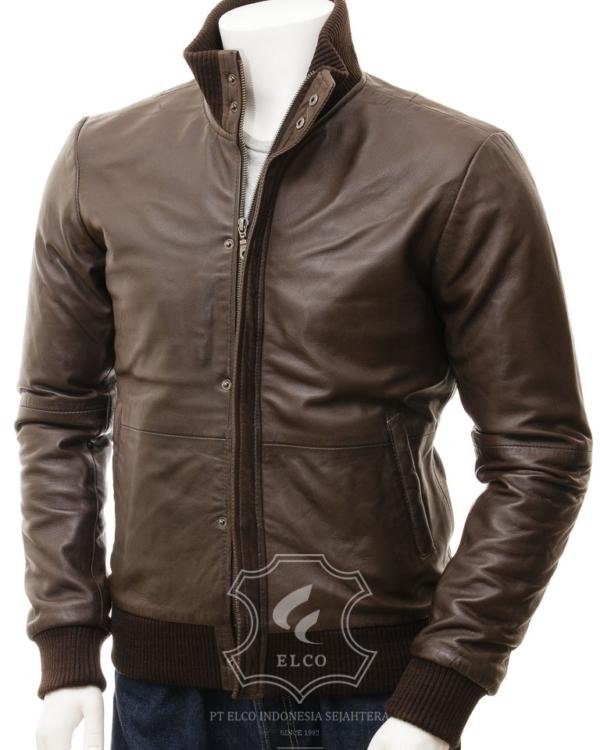 Jaket Kulit Pria Desain Bomber - PCB 471