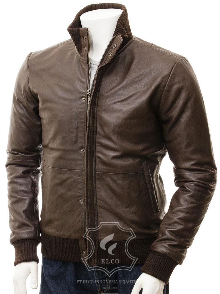 Jaket Kulit Pria Desain Bomber - PCB 471