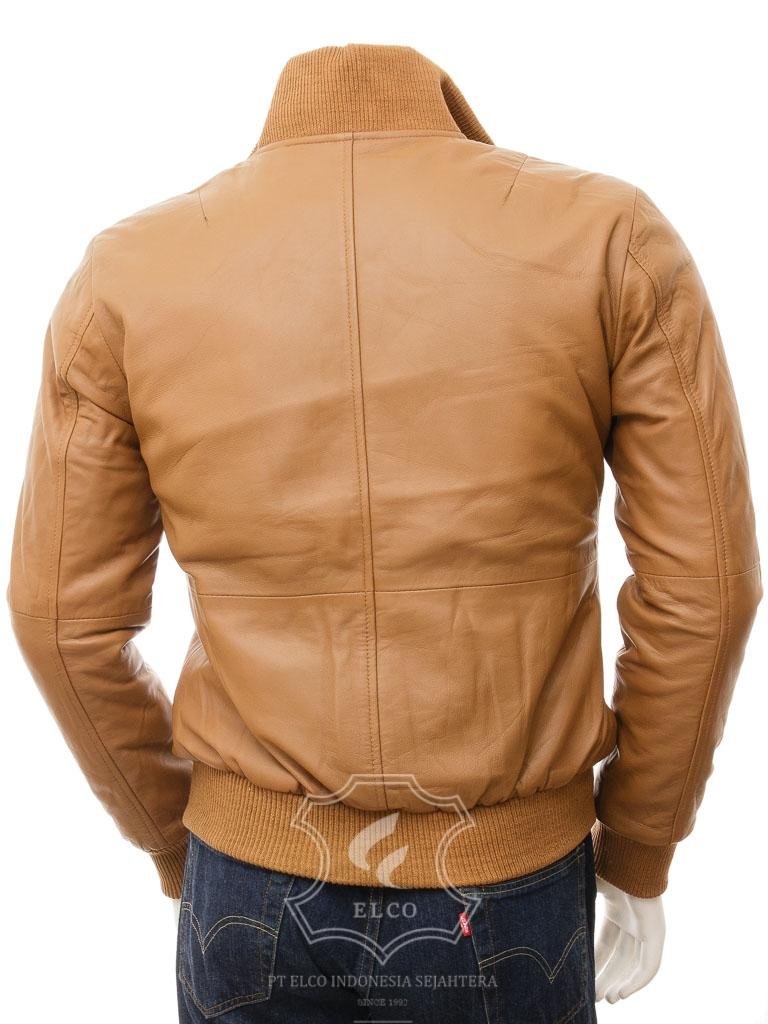 Jaket Kulit Pria Desain Bomber - PCB 485 - Gambar 4